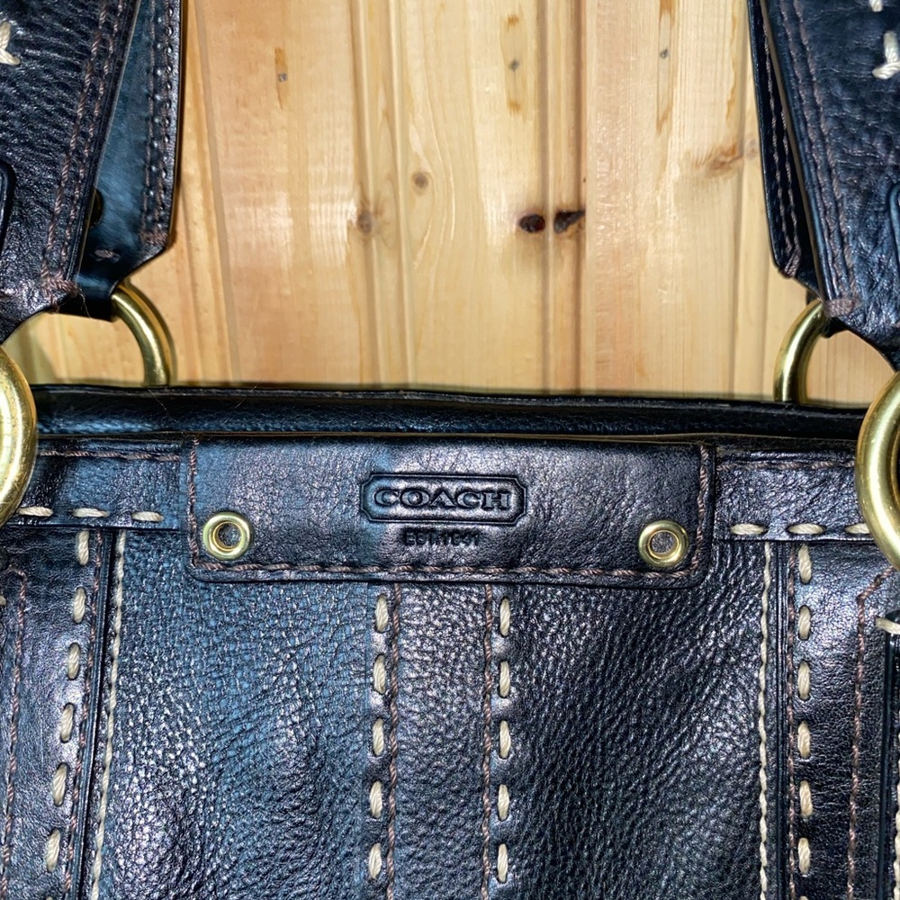 Coach Hamptons Andrea Limited Edition Black Leather Bag - Picture 3 of 10